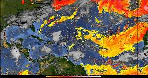 Météo tropicale : Air sec et densité de poussière dans l'air.