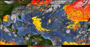 Météo tropicale : Air sec et densité de poussière dans l'air.