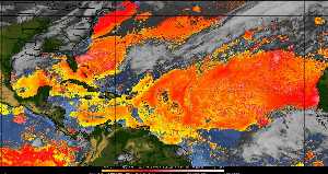 Météo tropicale : Air sec et densité de poussière dans l'air.