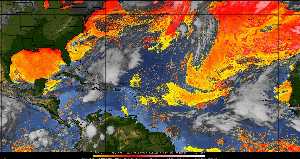 Météo tropicale : Air sec et densité de poussière dans l'air.