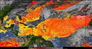 Météo tropicale : Air sec et densité de poussière dans l'air.
