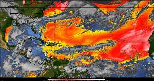Météo tropicale : Air sec et densité de poussière dans l'air.