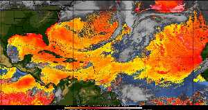 Météo tropicale : Air sec et densité de poussière dans l'air.
