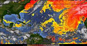 Météo tropicale : Air sec et densité de poussière dans l'air.