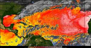 Météo tropicale : Air sec et densité de poussière dans l'air.
