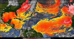 Météo tropicale : Air sec et densité de poussière dans l'air.