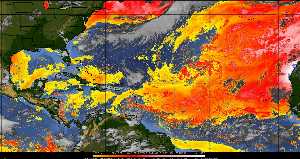Météo tropicale : Air sec et densité de poussière dans l'air.