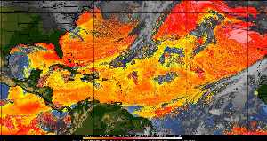 Météo tropicale : Air sec et densité de poussière dans l'air.