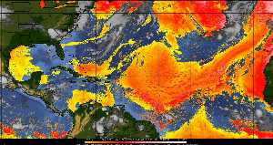 Météo tropicale : Air sec et densité de poussière dans l'air.