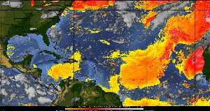 Météo tropicale : Air sec et densité de poussière dans l'air.