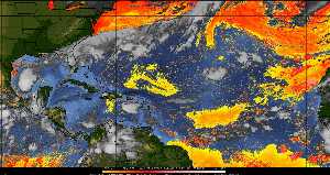 Météo tropicale : Air sec et densité de poussière dans l'air.