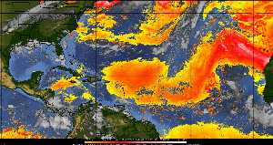 Météo tropicale : Air sec et densité de poussière dans l'air.