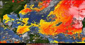 Météo tropicale : Air sec et densité de poussière dans l'air.