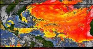 Météo tropicale : Air sec et densité de poussière dans l'air.