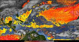 Météo tropicale : Air sec et densité de poussière dans l'air.