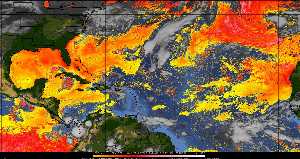 Météo tropicale : Air sec et densité de poussière dans l'air.