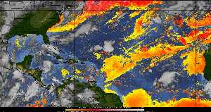 Météo tropicale : Air sec et densité de poussière dans l'air.
