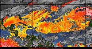 Météo tropicale : Air sec et densité de poussière dans l'air.