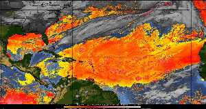 Météo tropicale : Air sec et densité de poussière dans l'air.