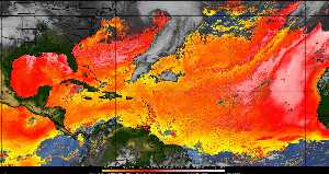 Météo tropicale : Air sec et densité de poussière dans l'air.