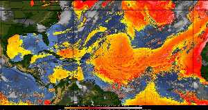 Météo tropicale : Air sec et densité de poussière dans l'air.