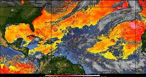 Météo tropicale : Air sec et densité de poussière dans l'air.