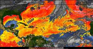 Météo tropicale : Air sec et densité de poussière dans l'air.