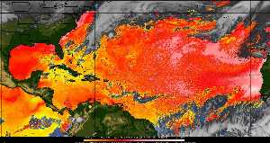 Météo tropicale : Air sec et densité de poussière dans l'air.