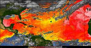 Météo tropicale : Air sec et densité de poussière dans l'air.