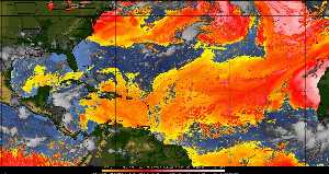 Météo tropicale : Air sec et densité de poussière dans l'air.