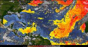 Météo tropicale : Air sec et densité de poussière dans l'air.