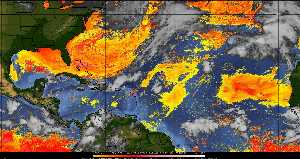 Météo tropicale : Air sec et densité de poussière dans l'air.