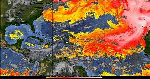 Météo tropicale : Air sec et densité de poussière dans l'air.