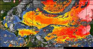 Météo tropicale : Air sec et densité de poussière dans l'air.
