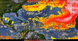Météo tropicale : Air sec et densité de poussière dans l'air.