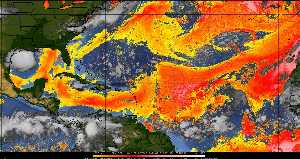 Météo tropicale : Air sec et densité de poussière dans l'air.