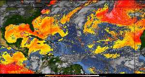 Météo tropicale : Air sec et densité de poussière dans l'air.