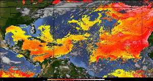 Météo tropicale : Air sec et densité de poussière dans l'air.