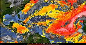 Météo tropicale : Air sec et densité de poussière dans l'air.