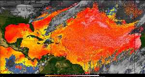 Météo tropicale : Air sec et densité de poussière dans l'air.