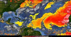 Météo tropicale : Air sec et densité de poussière dans l'air.