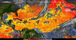 Météo tropicale : Air sec et densité de poussière dans l'air.