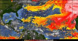 Météo tropicale : Air sec et densité de poussière dans l'air.