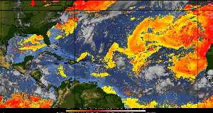 Météo tropicale : Air sec et densité de poussière dans l'air.