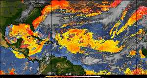 Météo tropicale : Air sec et densité de poussière dans l'air.