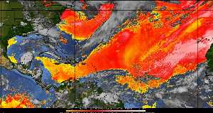 Météo tropicale : Air sec et densité de poussière dans l'air.