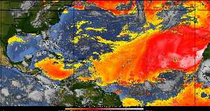Météo tropicale : Air sec et densité de poussière dans l'air.