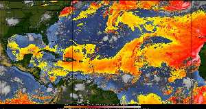 Météo tropicale : Air sec et densité de poussière dans l'air.