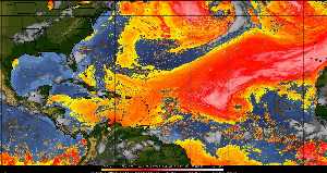 Météo tropicale : Air sec et densité de poussière dans l'air.