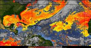 Météo tropicale : Air sec et densité de poussière dans l'air.
